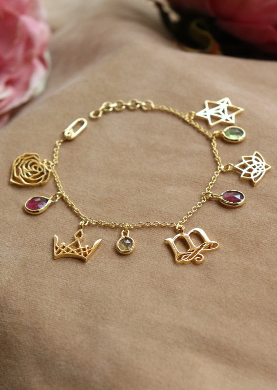 Eina Charm Bracelet with Tourmalines