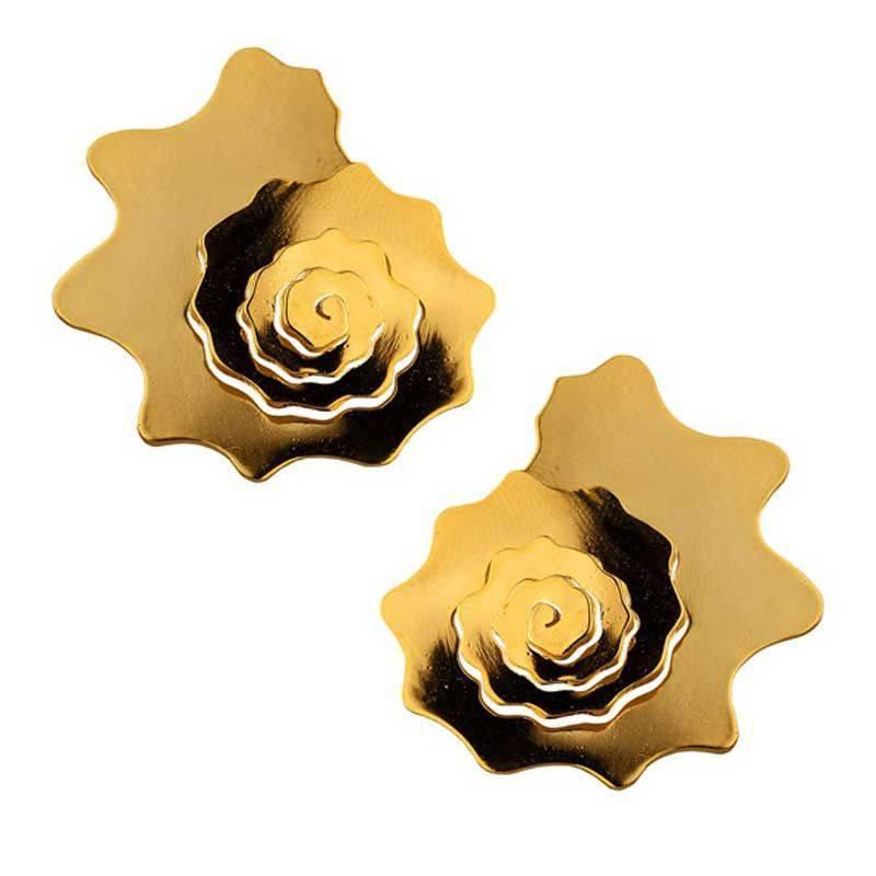 3D Shell Stud Hoops - matte