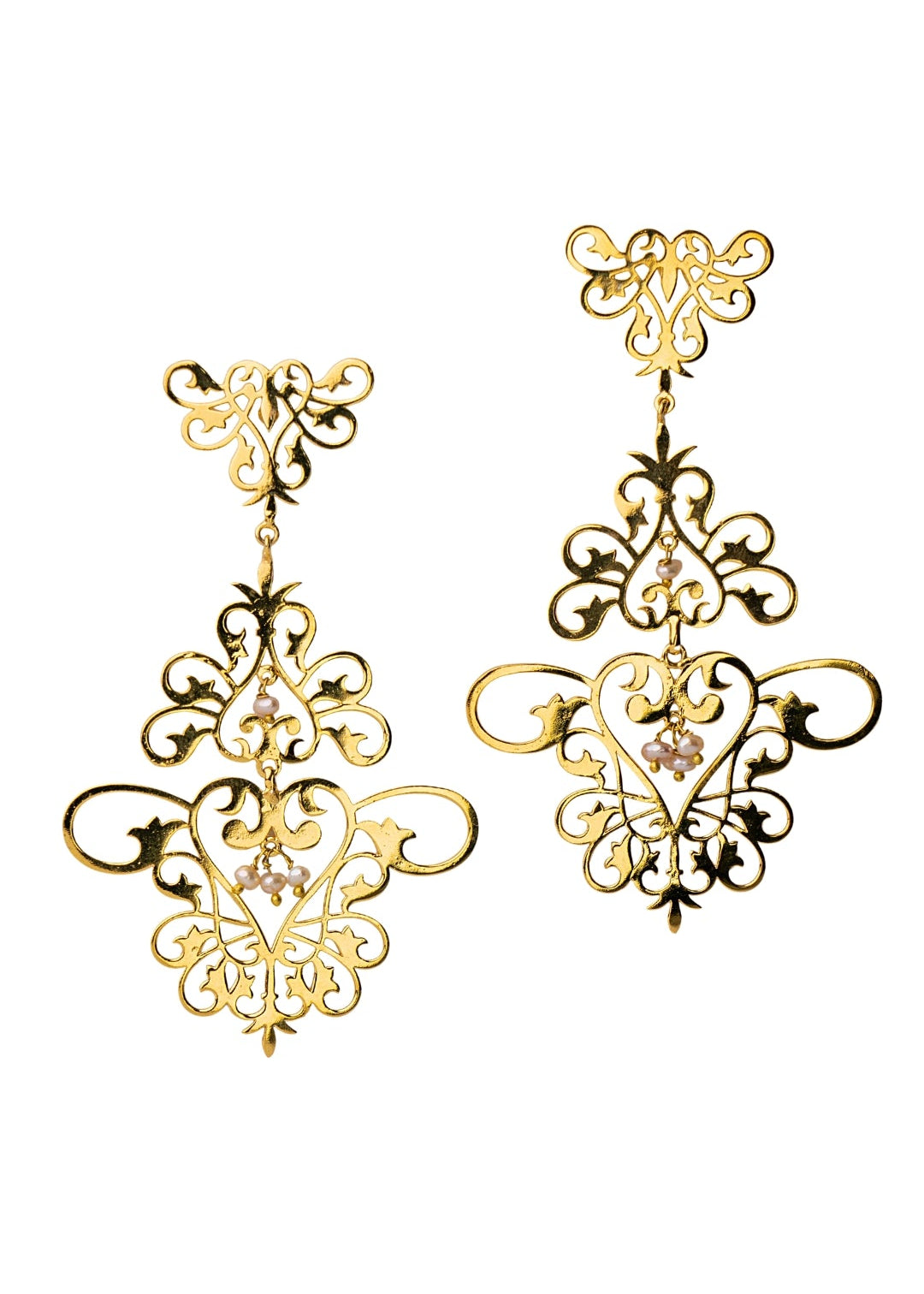 Chandelier Statement Earrings with Pearls