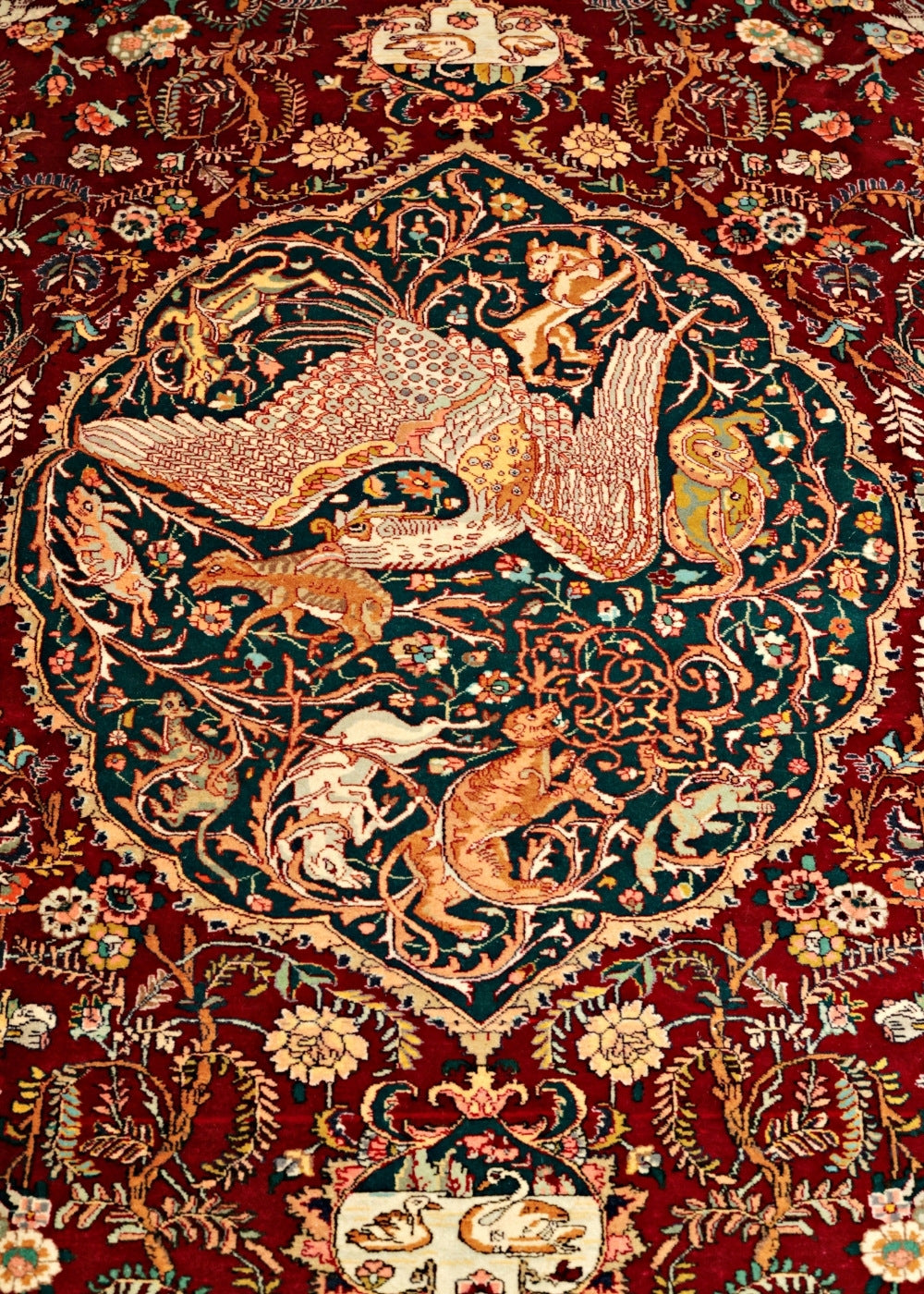 Persian Hunting Tabriz Rug