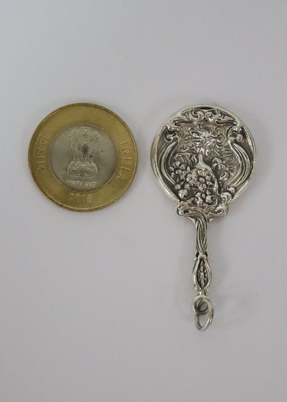 Miniature Art Nouveau Mirror Pendant