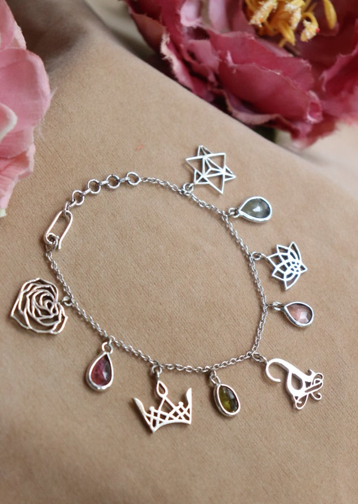 Eina Charm Bracelet with Tourmalines