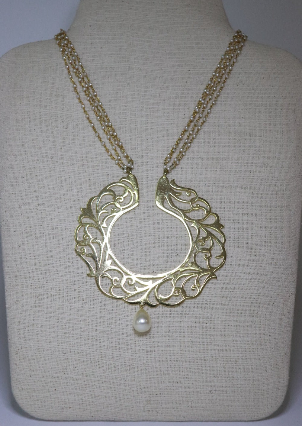 MQ Sudarshan Chakra Necklace with Pearls