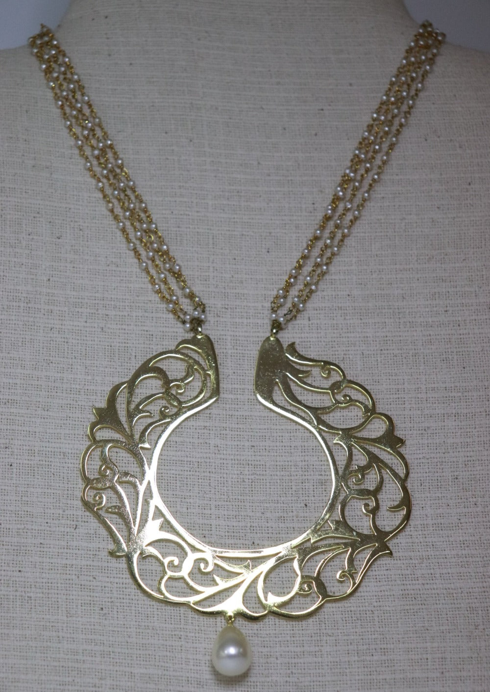 MQ Sudarshan Chakra Necklace with Pearls