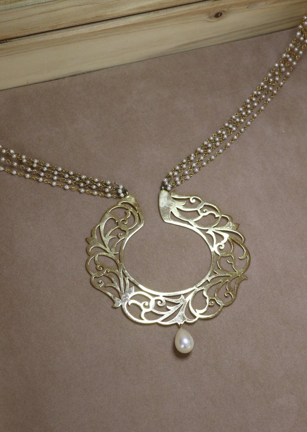 MQ Sudarshan Chakra Necklace with Pearls