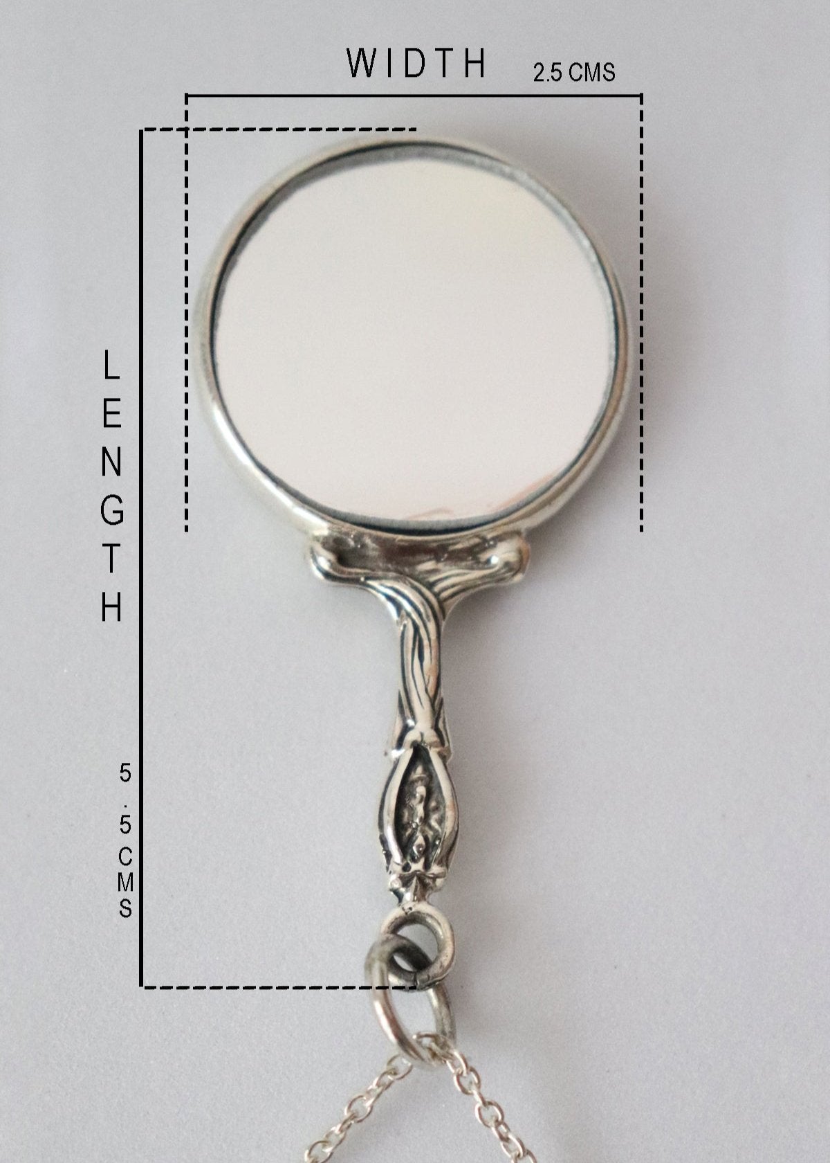 Miniature Art Nouveau Mirror Pendant
