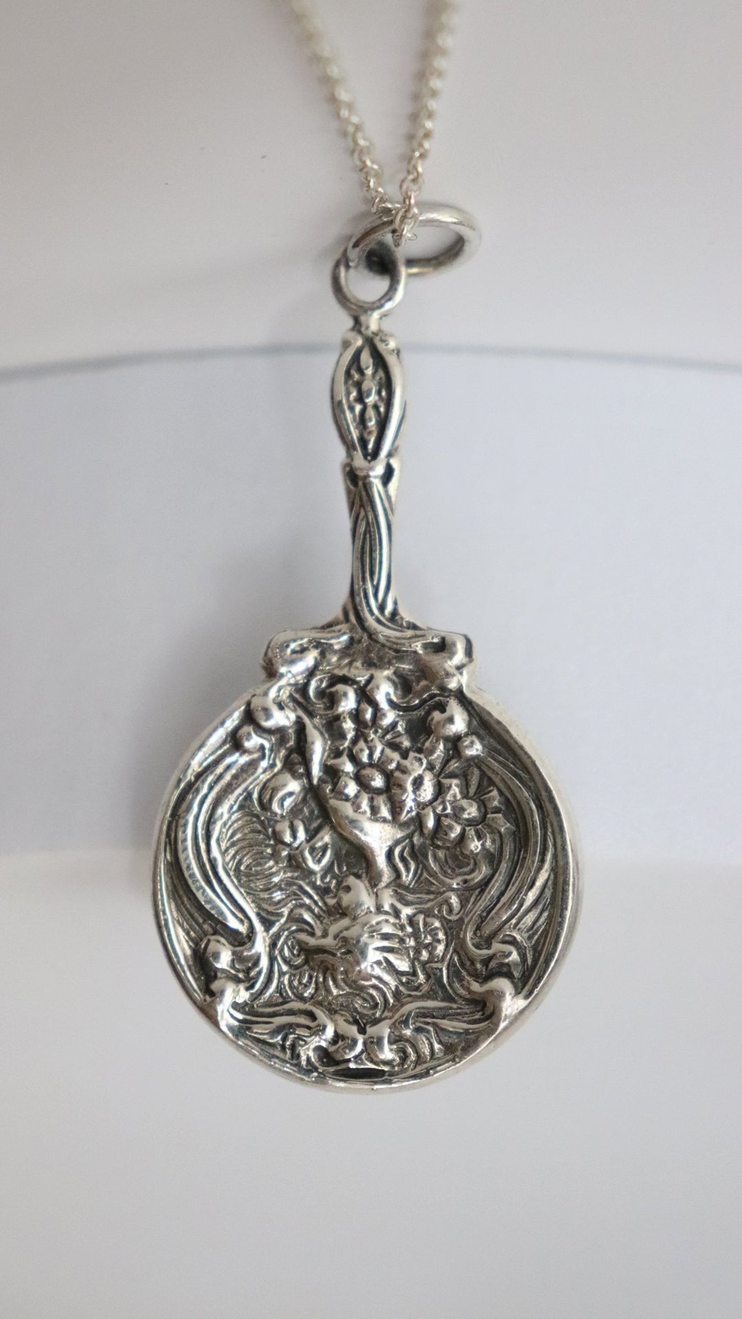 Miniature Art Nouveau Mirror Pendant