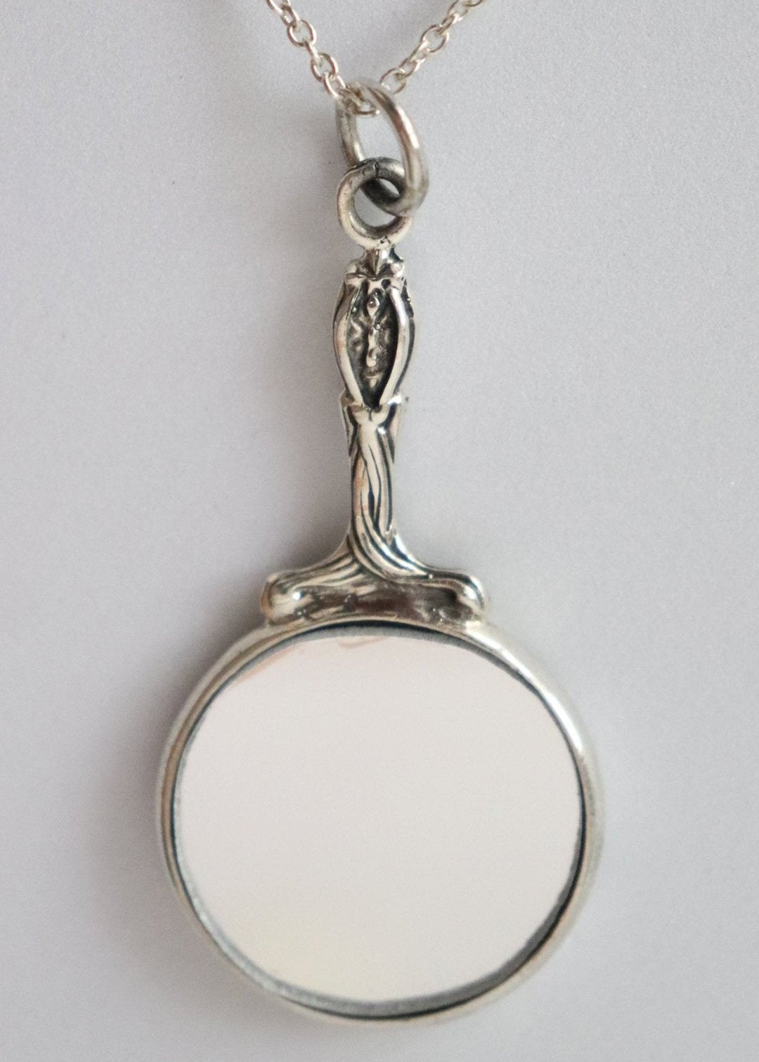 Miniature Art Nouveau Mirror Pendant