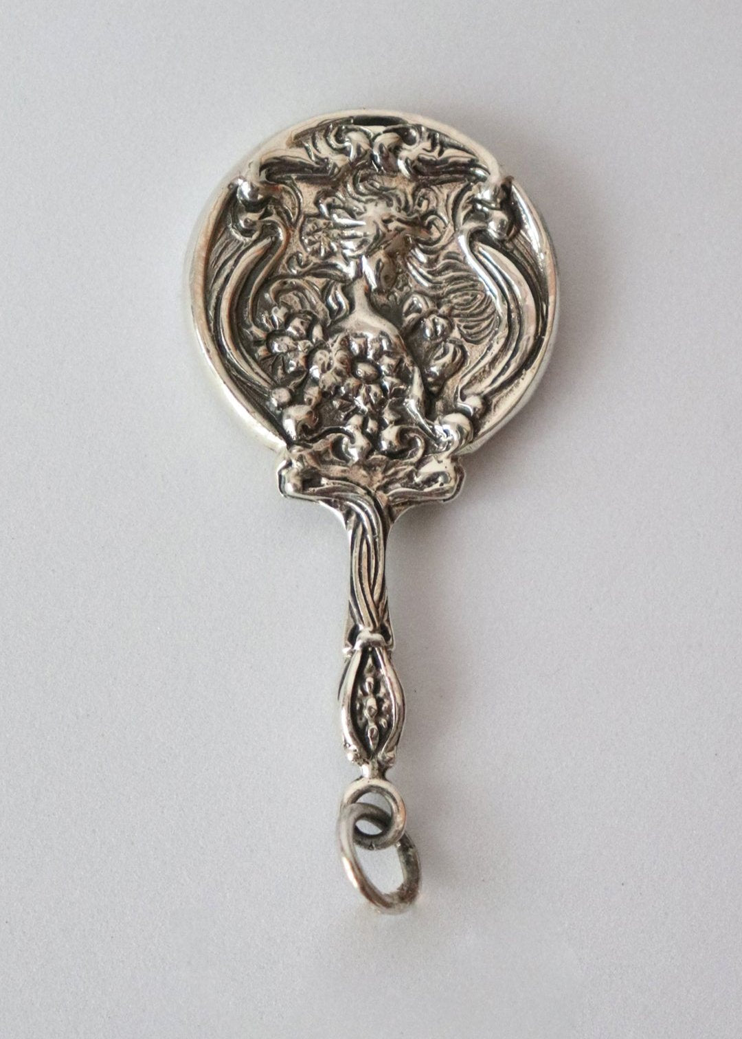 Miniature Art Nouveau Mirror Pendant