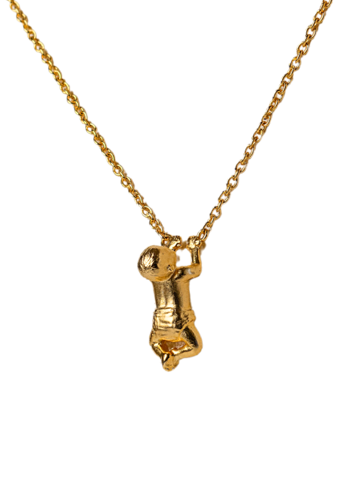 Motherhood by choice baby necklace in gold plated brass for New Mothers, Baby Shower Gifts and Gifts for Mothers