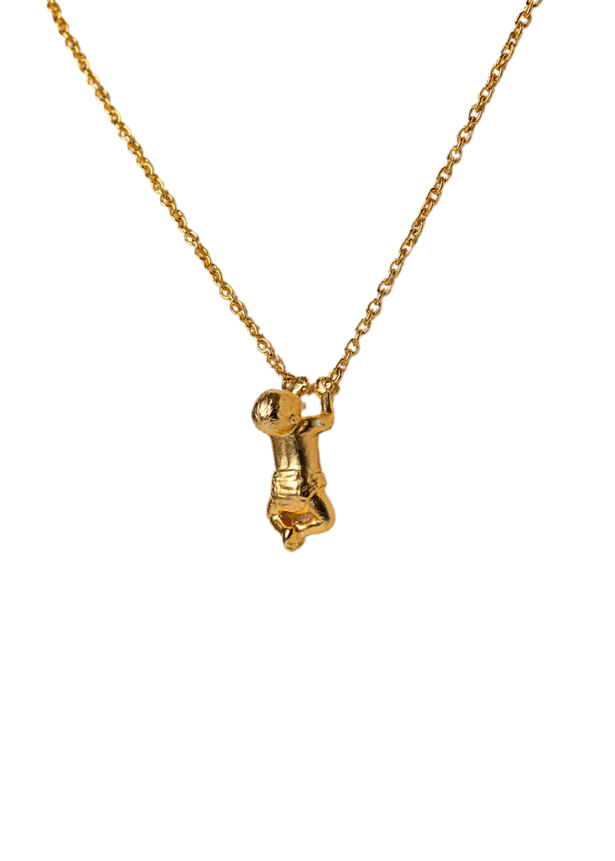 Motherhood by choice baby necklace in gold plated brass for New Mothers, Baby Shower Gifts and Gifts for Mothers