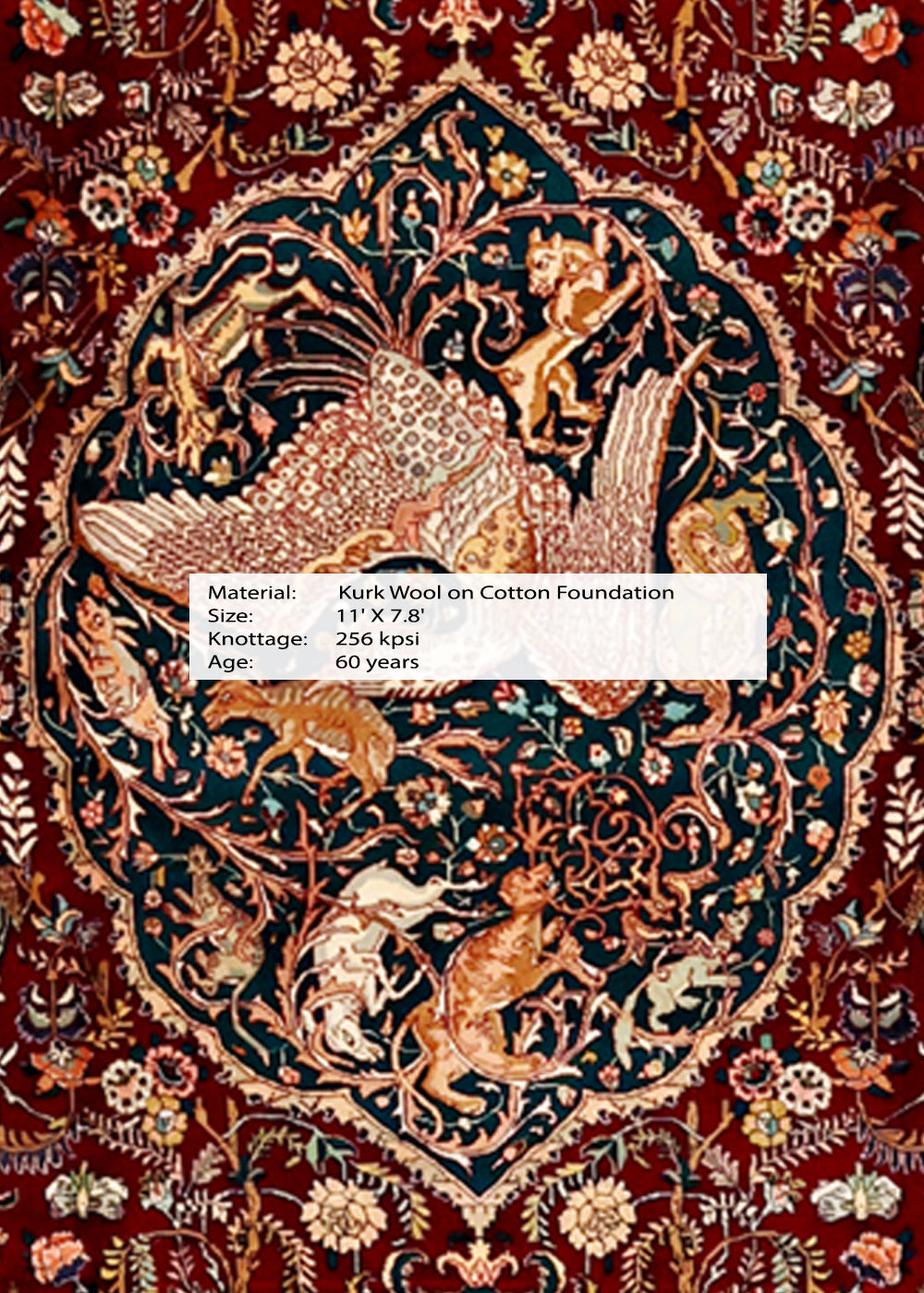 Persian Hunting Tabriz Rug