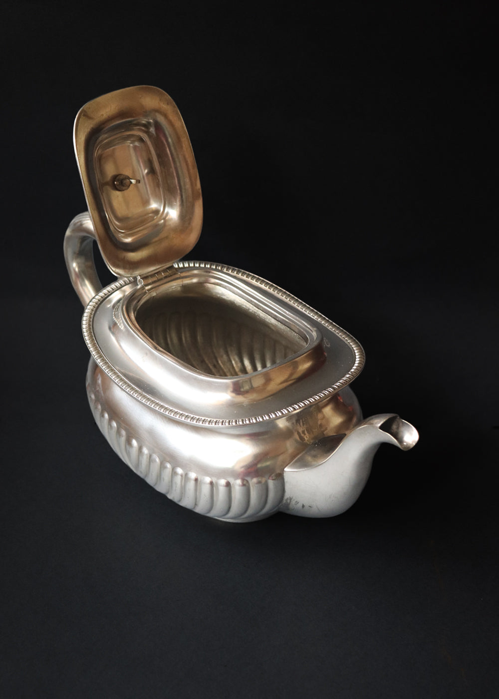 Victorian silver plated three-piece Queen Anne style tea set