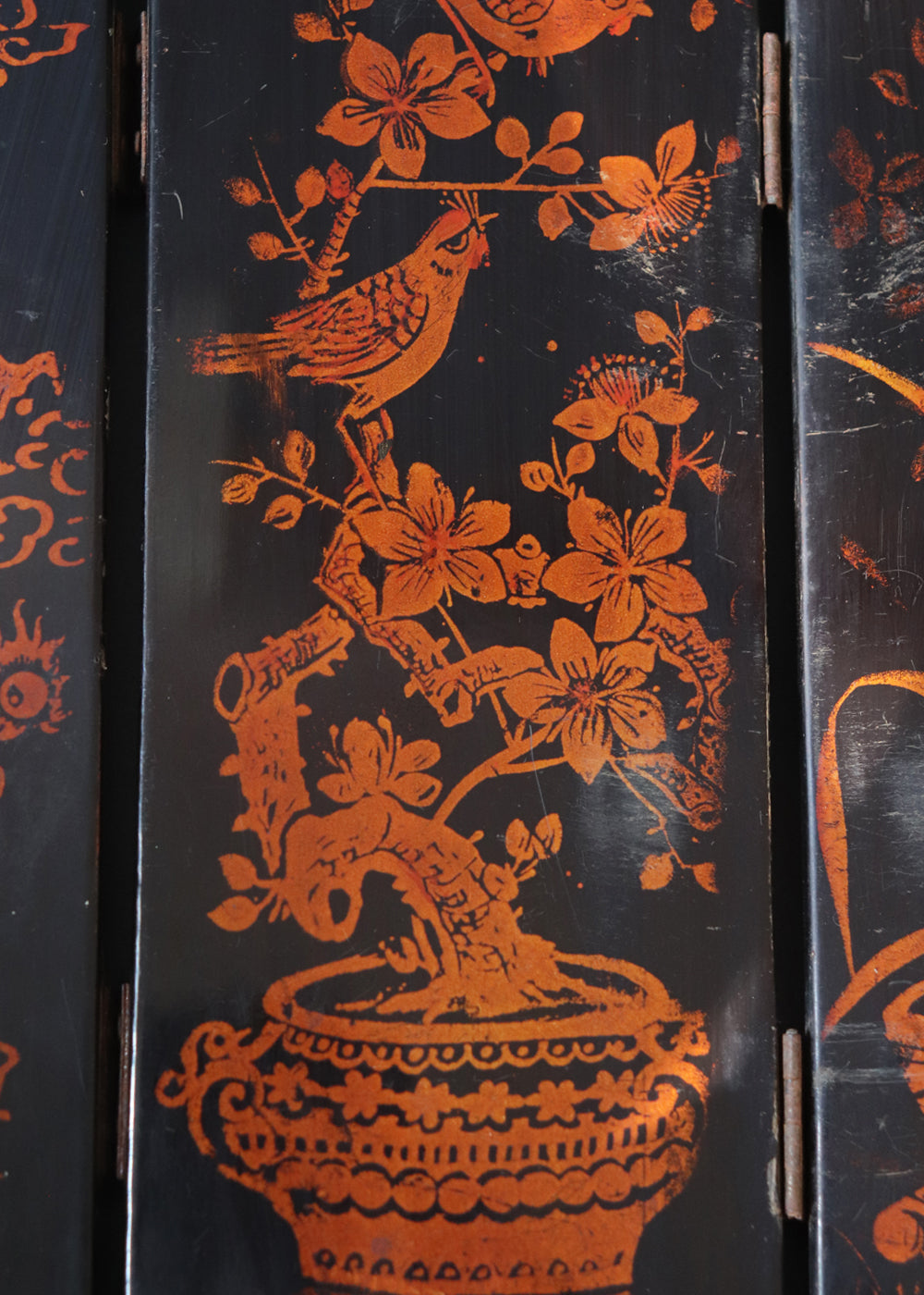 Vintage Vietnamese tabletop folding screen