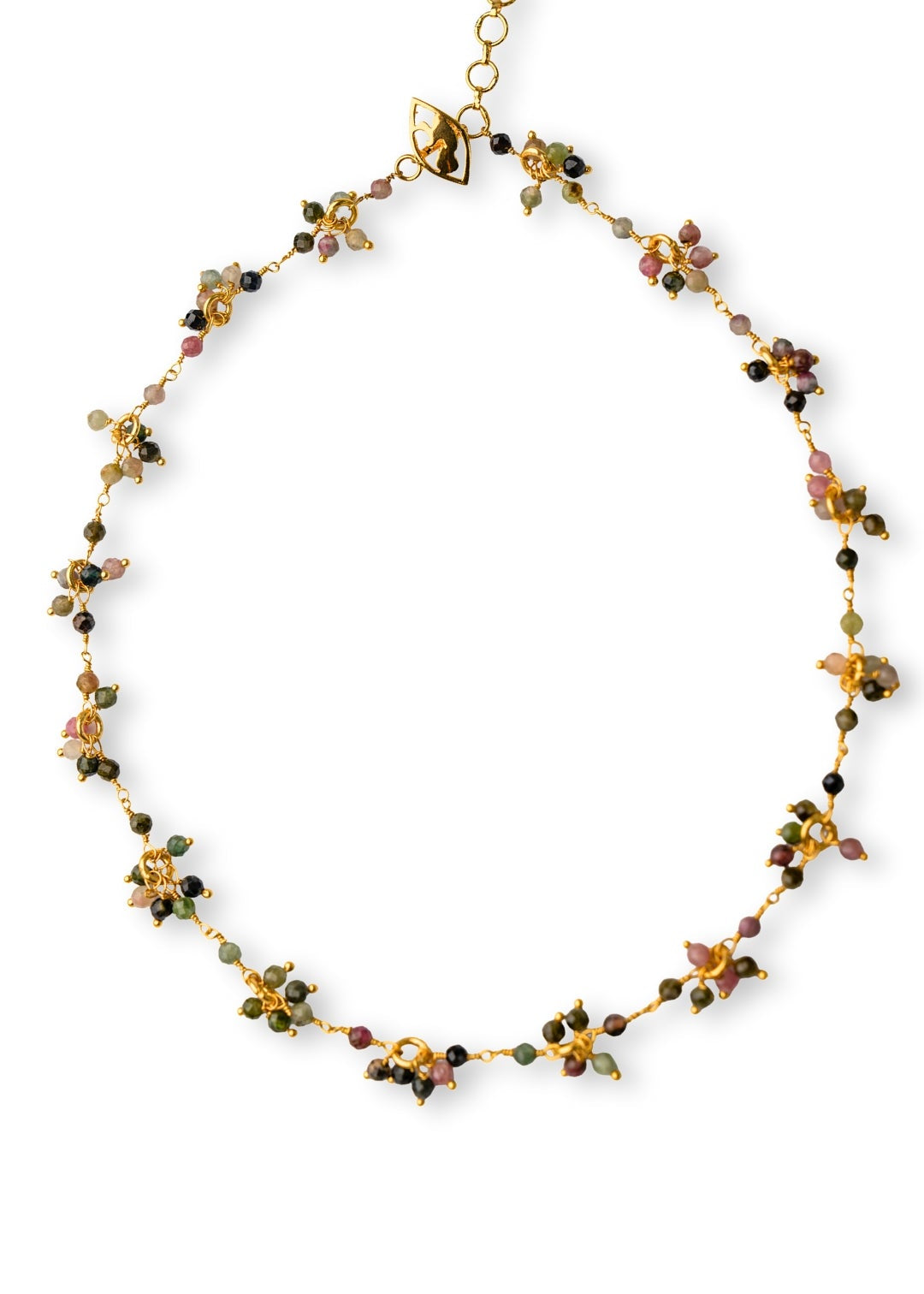 chain necklace with multi-coloured tourmaline stones by indian jewellery designer eina ahluwalia
