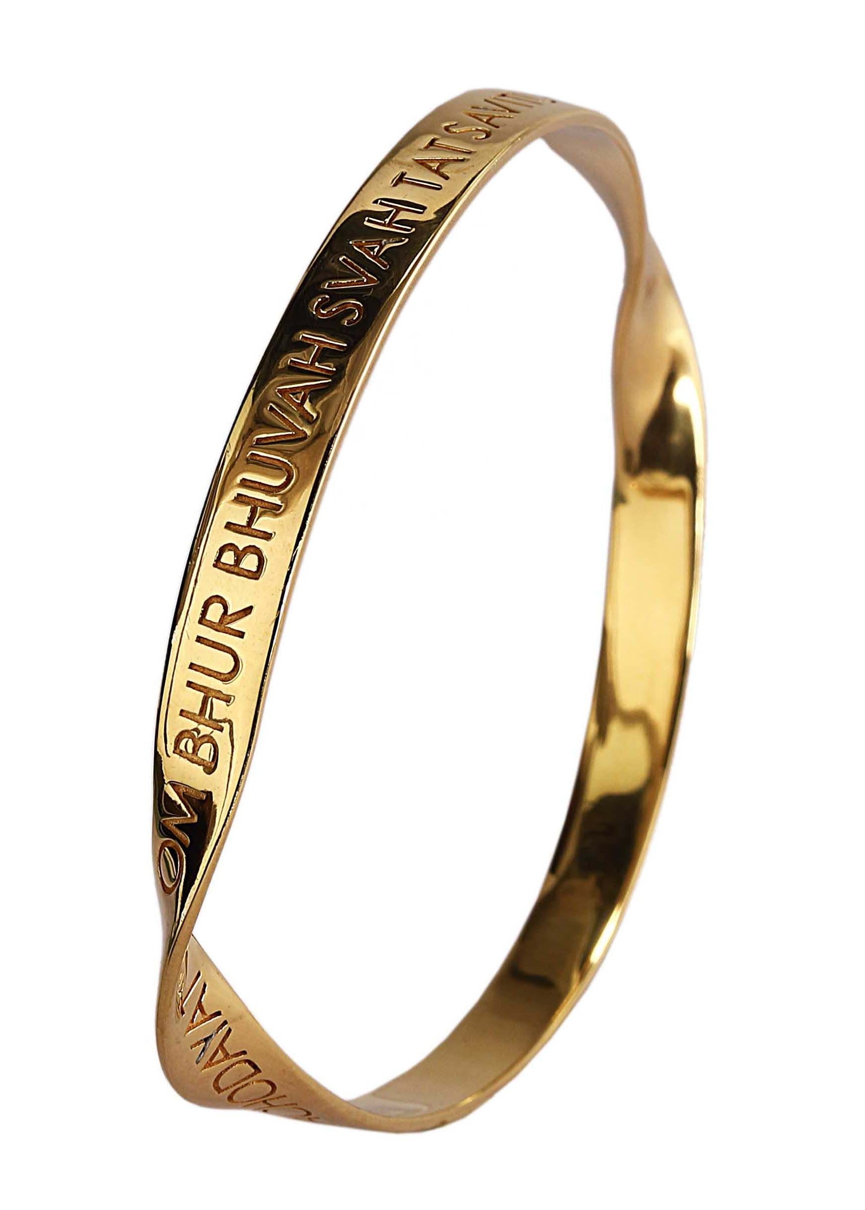 Engraved bangle with Gayatri Mantra or your custom phrase
