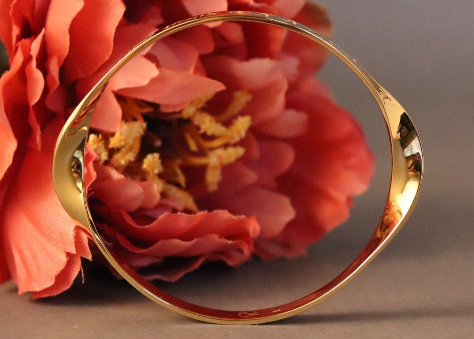 Italian Quality Crafted Gayatri Mantra Name Word Engraved Bangle in Sterling Silver, 9k Gold and 18k Gold by Indian Designer Jewellery Artist Eina Ahluwalia