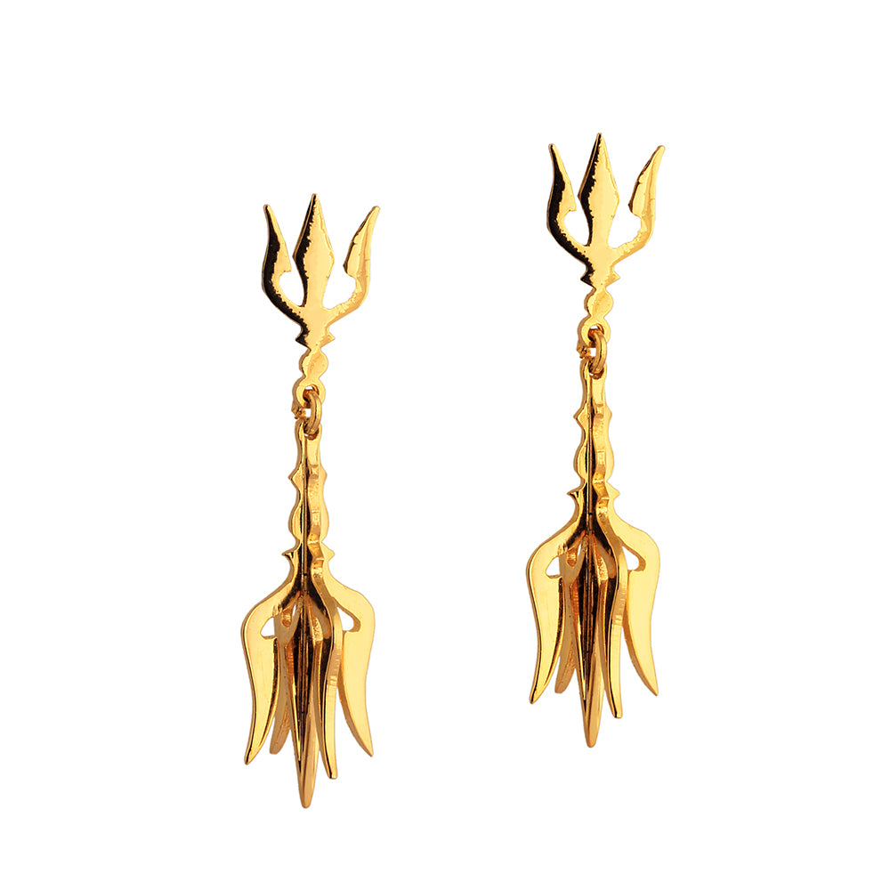 Mini 3D Trishul Earrings