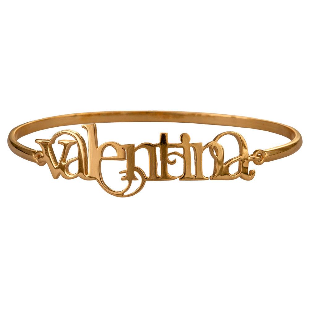 Name Bangle - Hinge Style - English