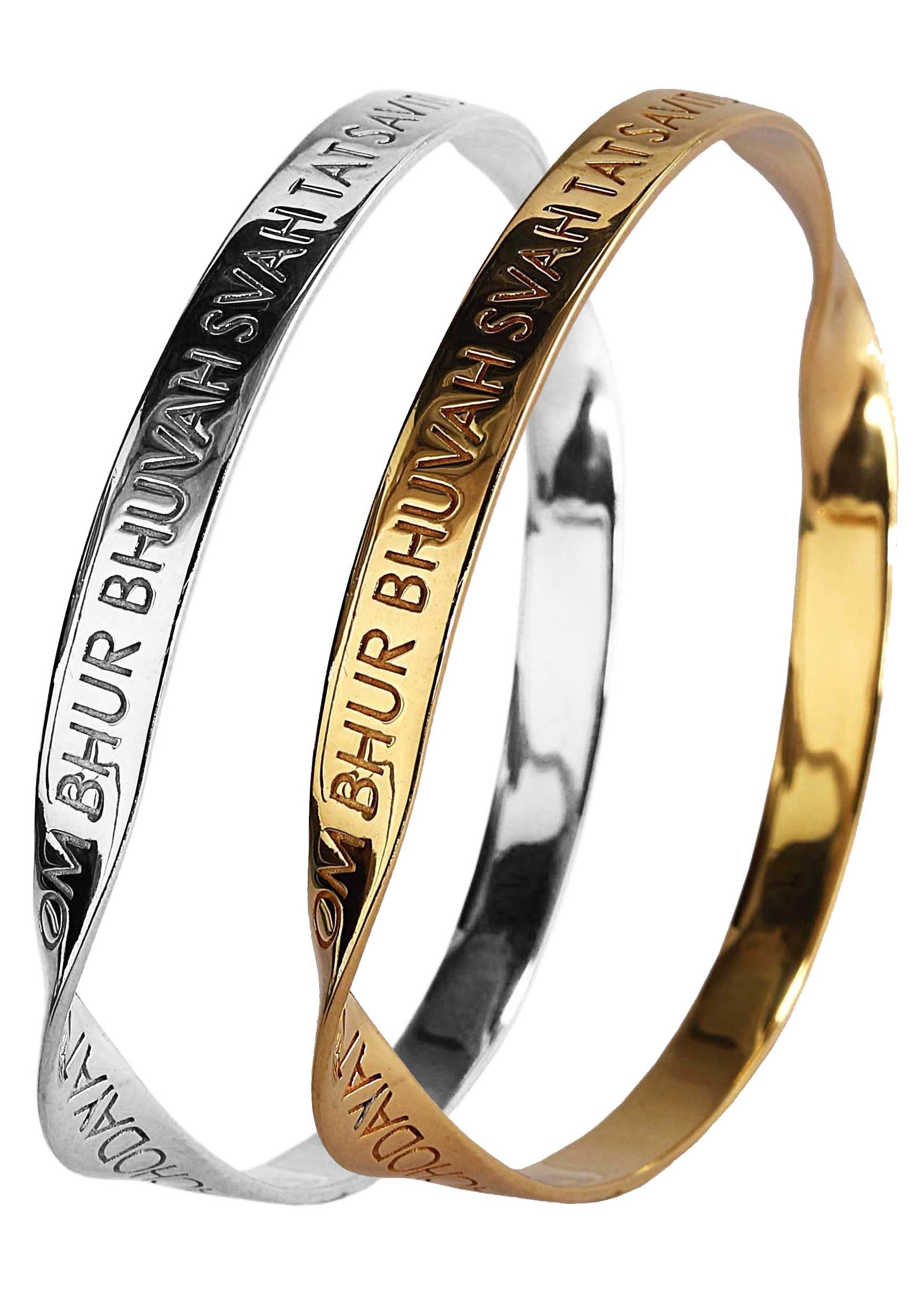 Engraved bangle with Gayatri Mantra or your custom phrase