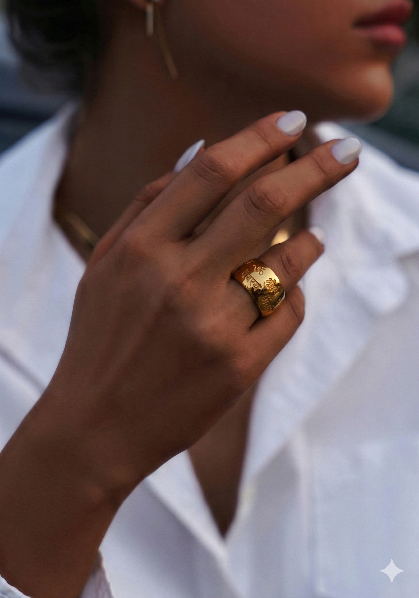 Custom Engraved Gayatri Mantra Ring by Indian Designer Jewellery Artist Eina Ahluwalia