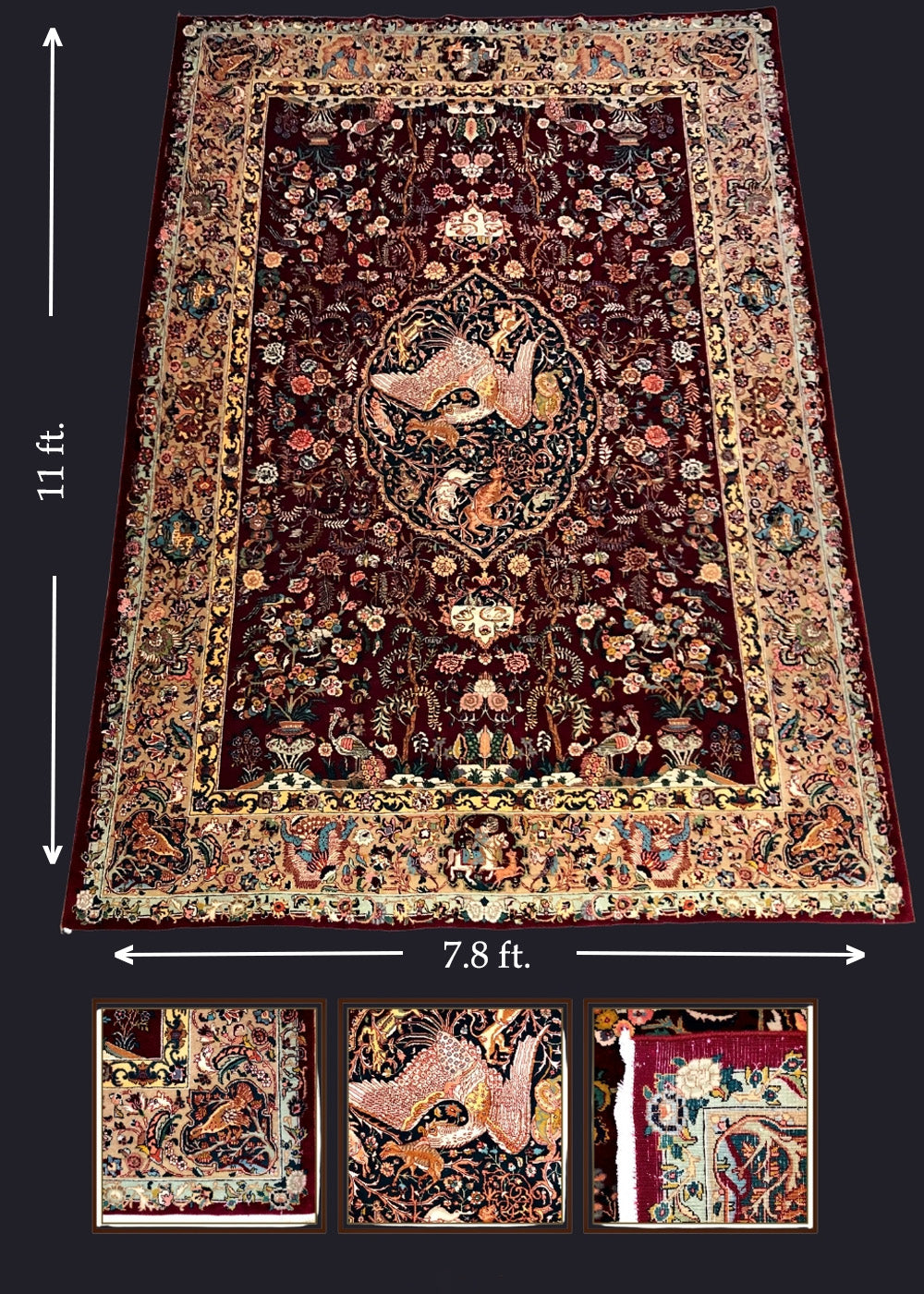 Persian Hunting Tabriz Rug