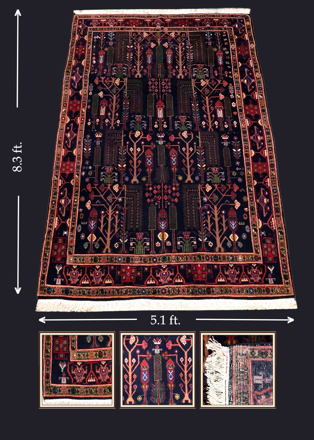 Old Soul Persian Bid-e-Majnoon Rug
