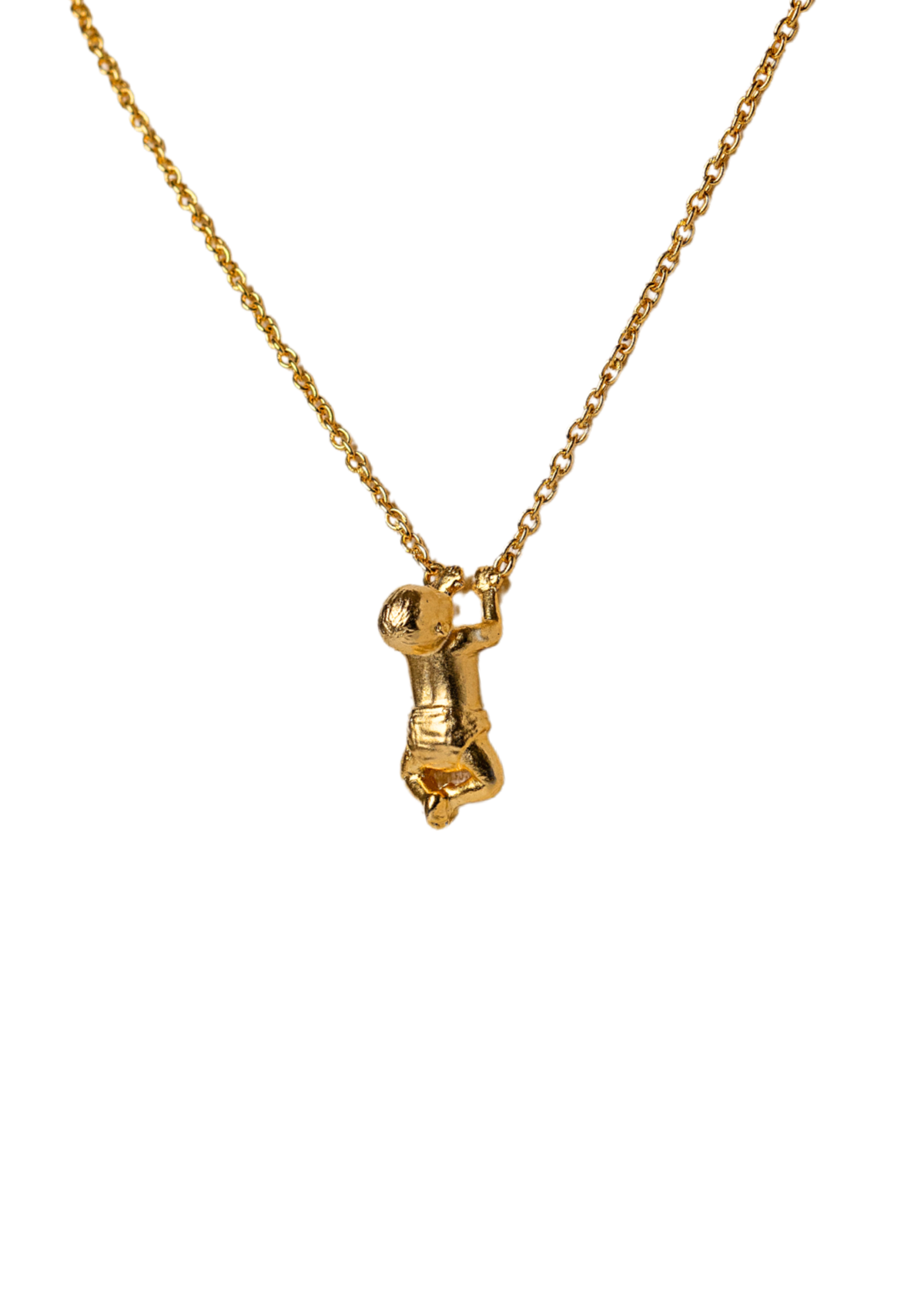 Motherhood by choice baby necklace in gold plated brass for New Mothers, Baby Shower Gifts and Gifts for Mothers