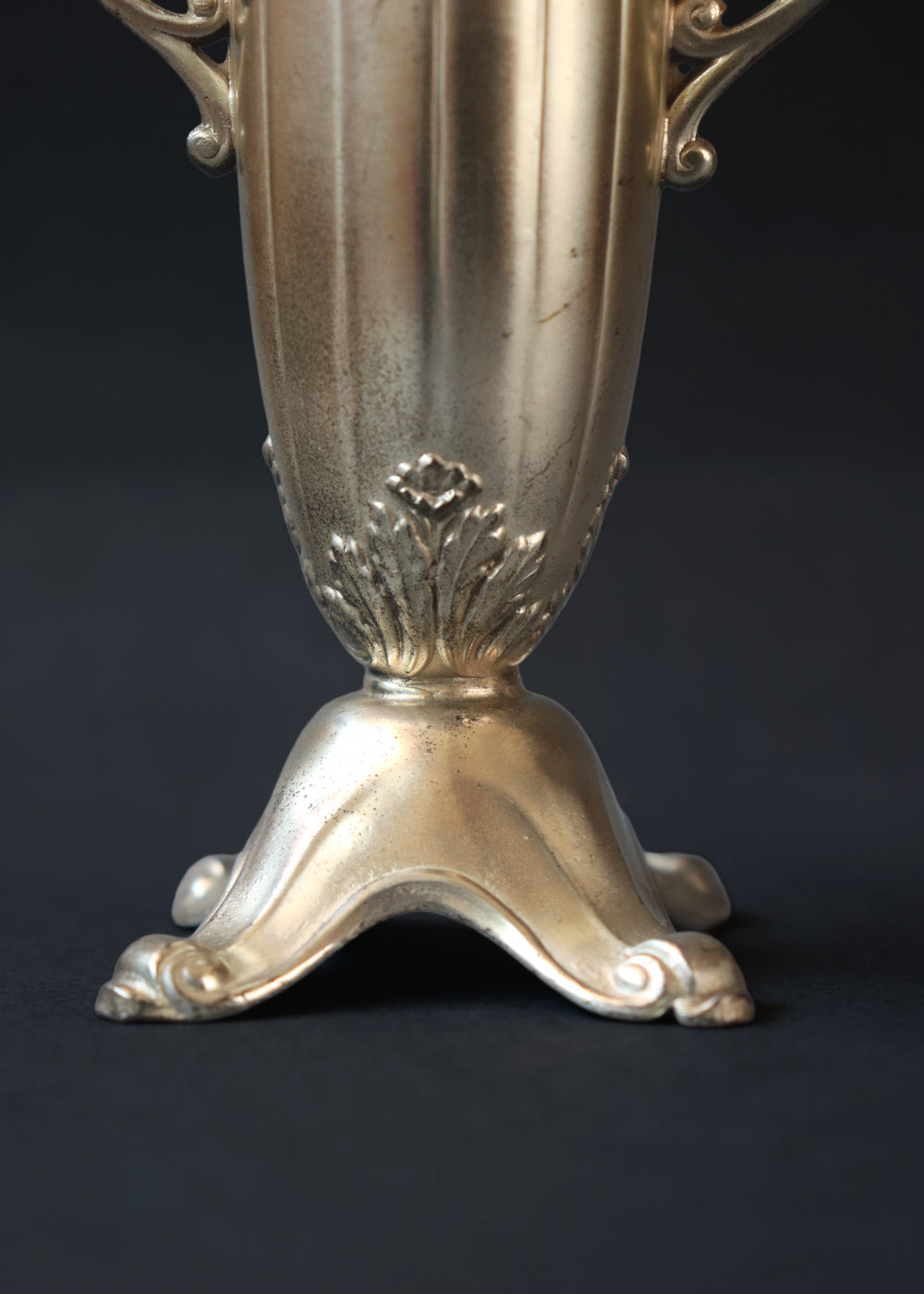 Pair of vintage silver plated amphora shaped vases