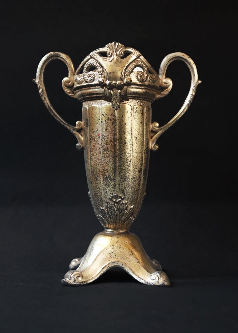 Pair of vintage silver plated amphora shaped vases