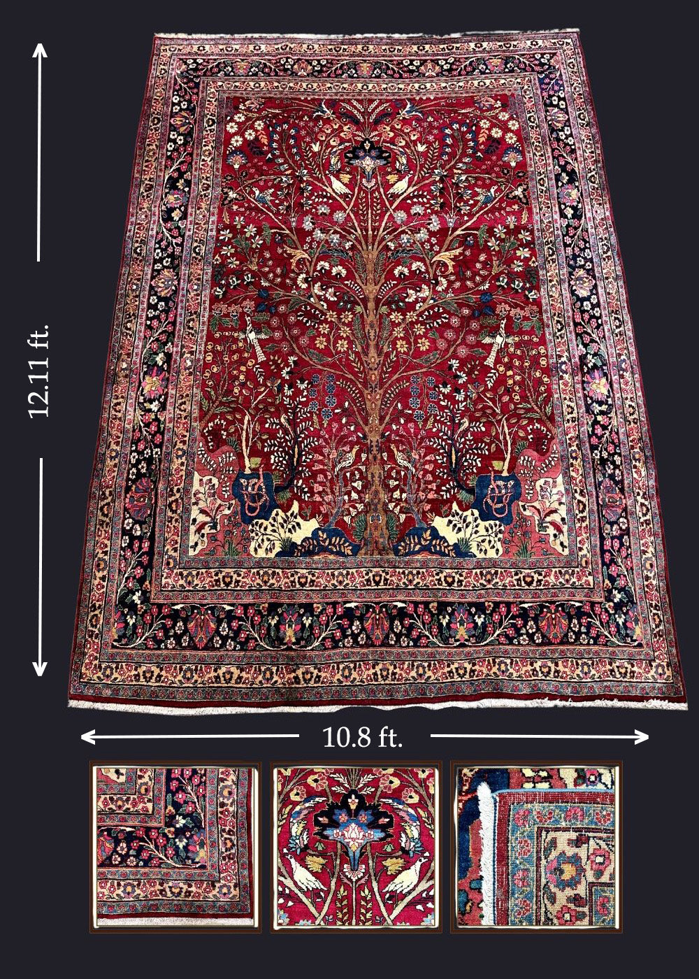 Old Soul Persian Mashad Tree of Life Rug
