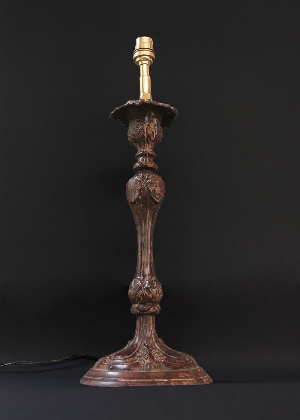 Unusually large bronze candle stick in neoclassical design