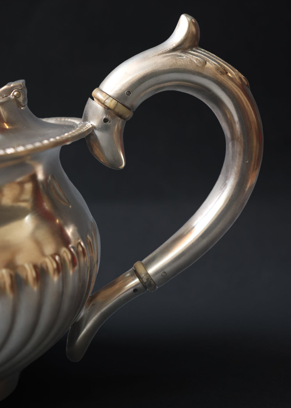 Victorian silver plated three-piece Queen Anne style tea set