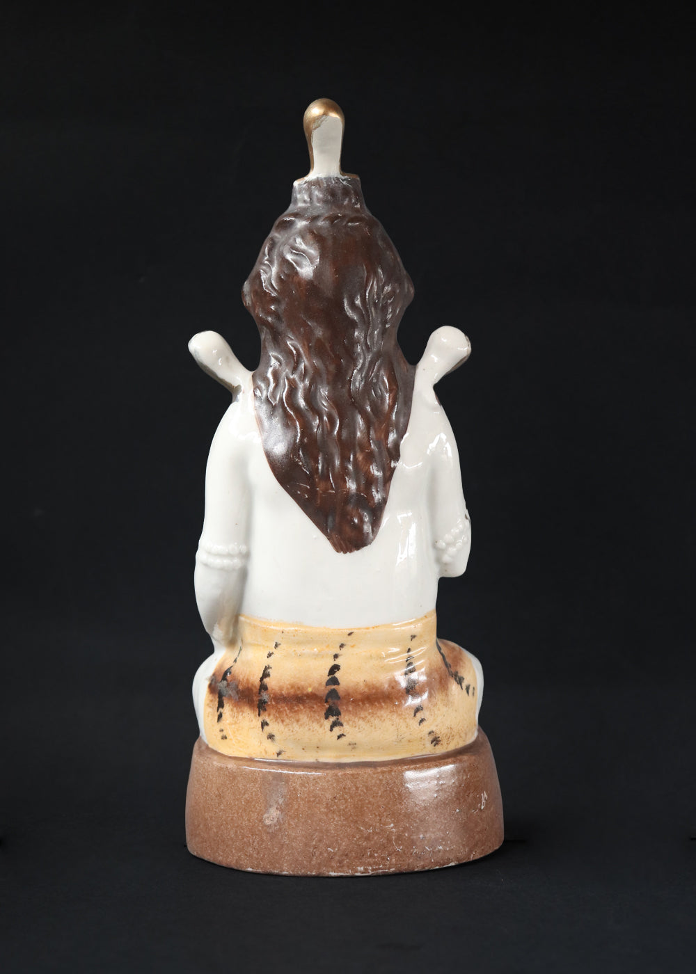 German made porcelain slip cast figure of Lord Shiva made for colonial India in the early 1900s. These figures were inspired by paintings by Raja Ravi Varma.