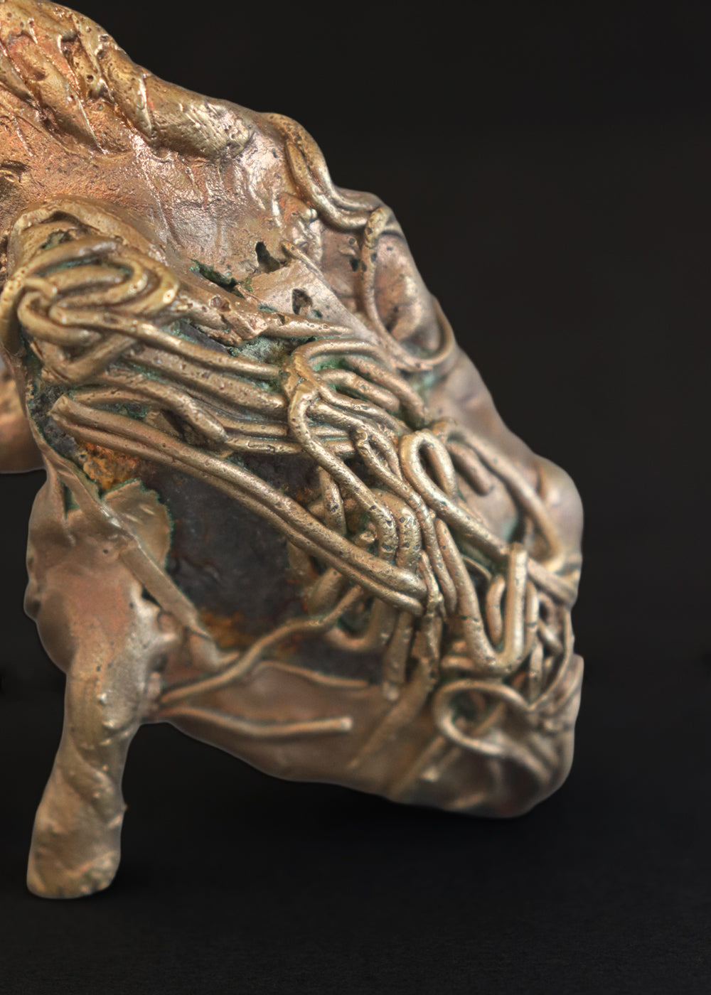 Vintage artist made brass sculpture of a horse
