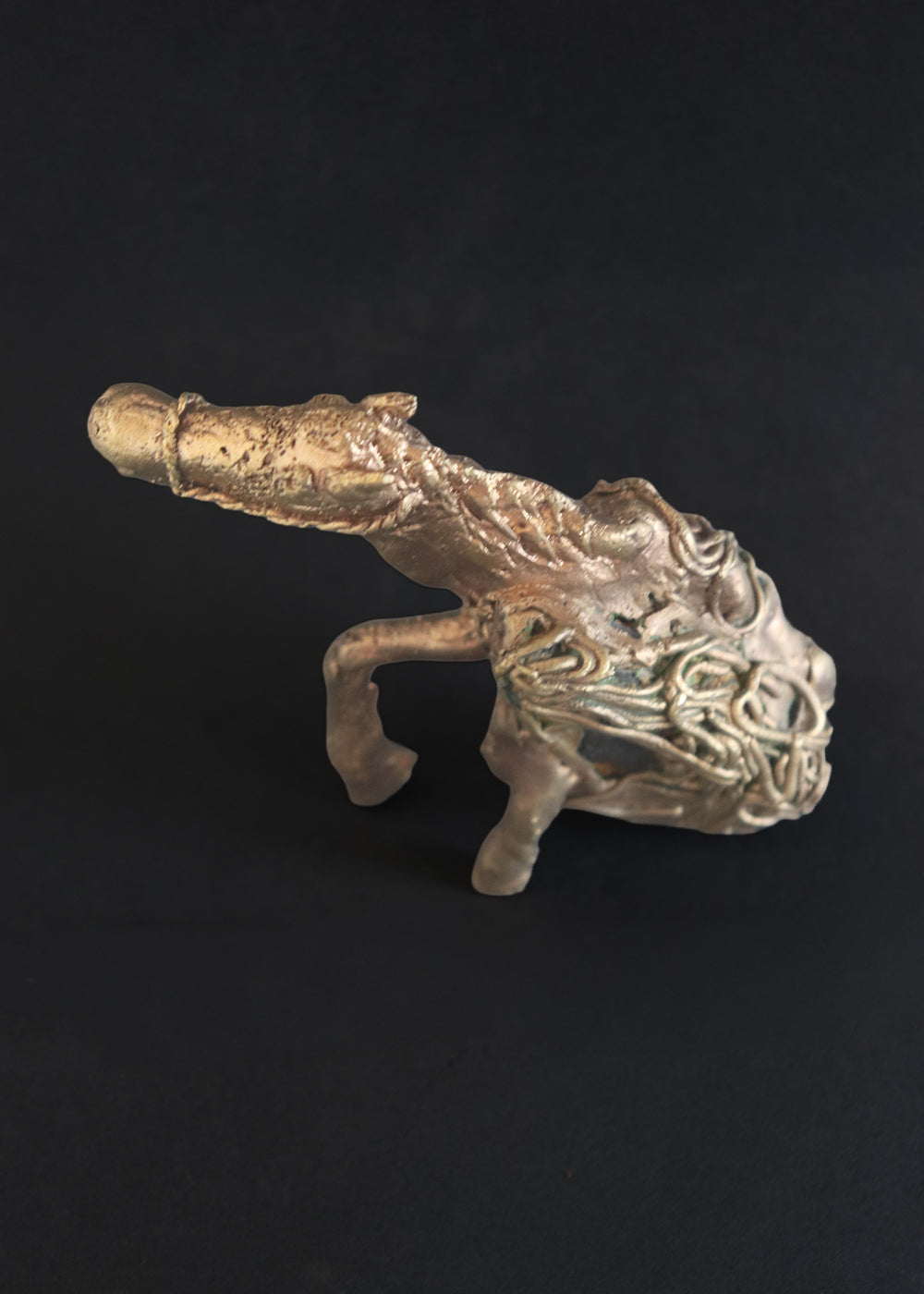 Vintage artist made brass sculpture of a horse
