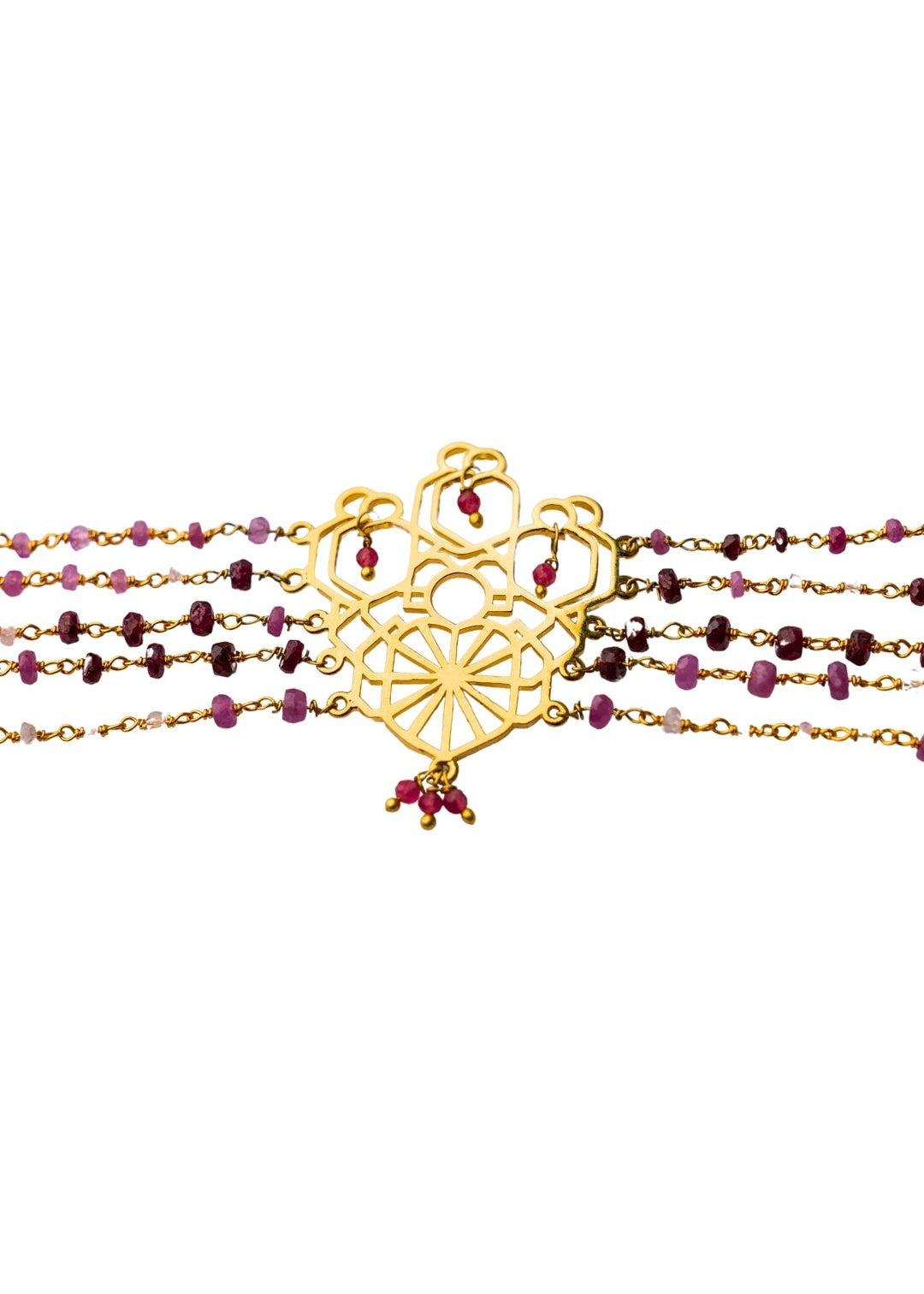 pink tourmaline statement bracelet indian designer jewellery