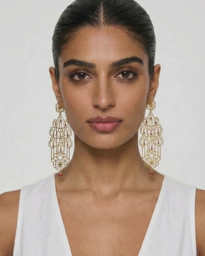 statement chandelier earrings indian designer jewellery