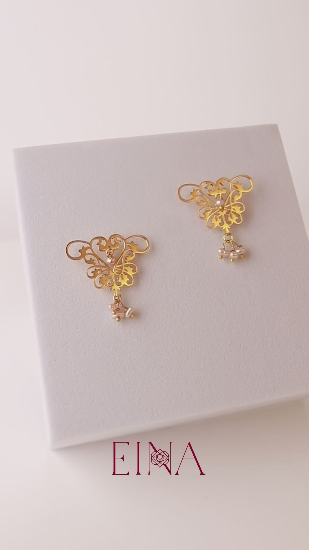 Festive pearl stud earrings by indian jewellery designer Eina Ahluwalia
