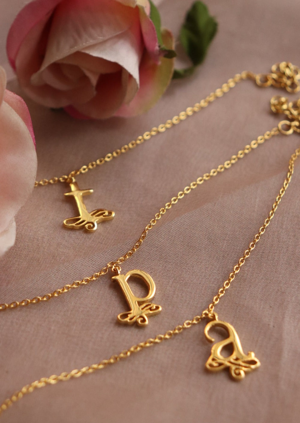 Gold Fixed Alphabet Chain Bracelet