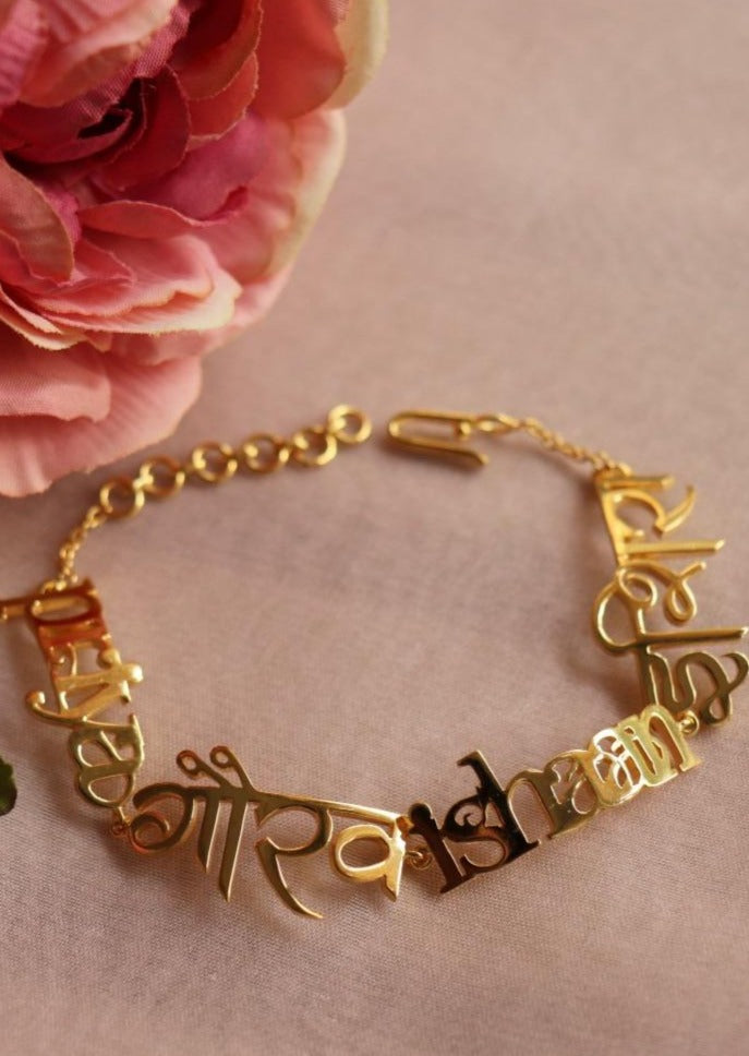 Namely accessories 22k Gold-Plated Customised/Name Bracelet For  Women/Girl-TJ-9984