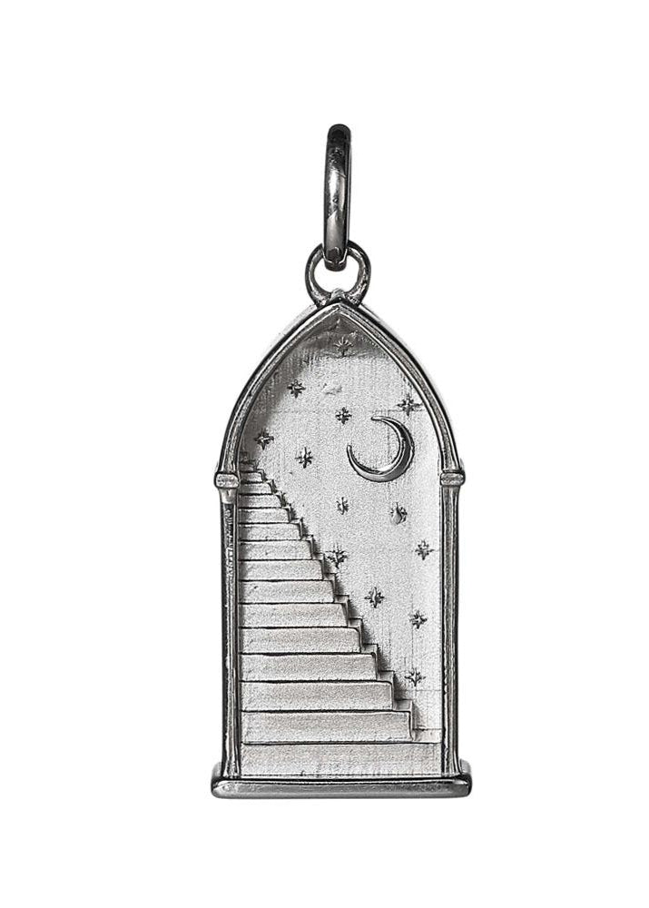 Portal Sterling Silver Engraved Pendant with Chain for Gifting by Indian Jewellery Designer EINA
